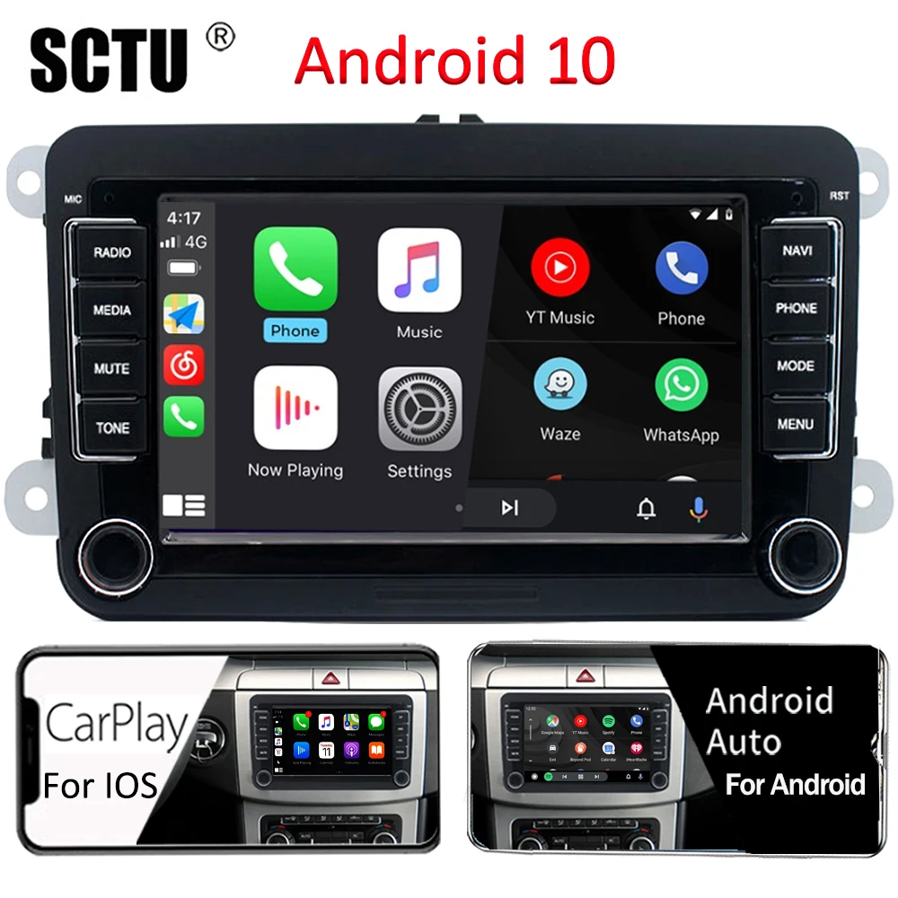 7 Android10 Car Stereo Radio Carplay Android Auto Bt Usb Rds For Vw Golf  Caddy Passat Polo Touran Tiguan Cc Eos - Car Multimedia Player - AliExpress