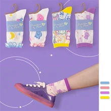 Женские весенне-летние тонкие хлопковые носки с забавными рисунками из мультфильмов милые носки в японском стиле Харадзюку