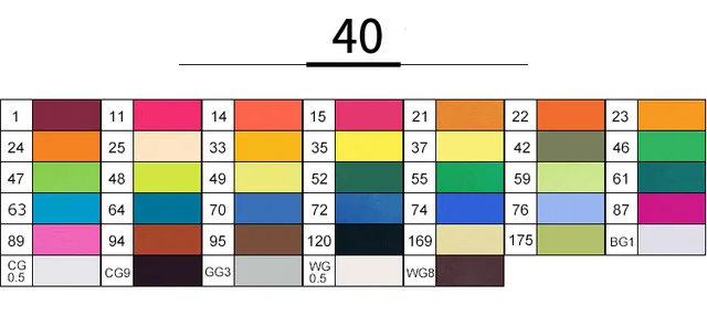 white student 40 TouchFIVE 30/40/60/80/168 Цвет маркер для рисования набор двойной головой художественный эскиз жирной на спиртовой основе маркеры для школы анимации Manga - Цвет: white student 40