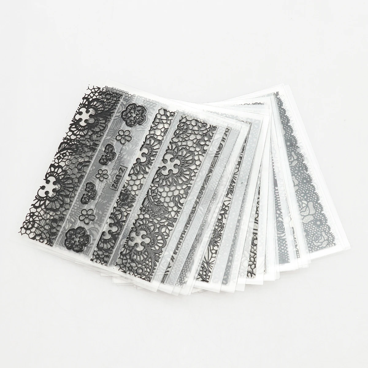

24pcs/set Sheet New Fashion Black Floral Lace Nail Art Sticker Decal For Nail Tips Decor Manicure For Nail Art