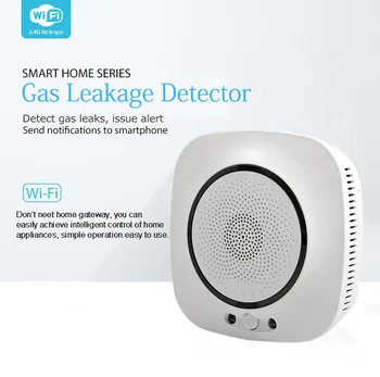 

Tuya Gas Leak Detector Sensor Smart Life WiFi Wilreless Standalone Alexa Google Compatible Battery Powered Home Alarm Security
