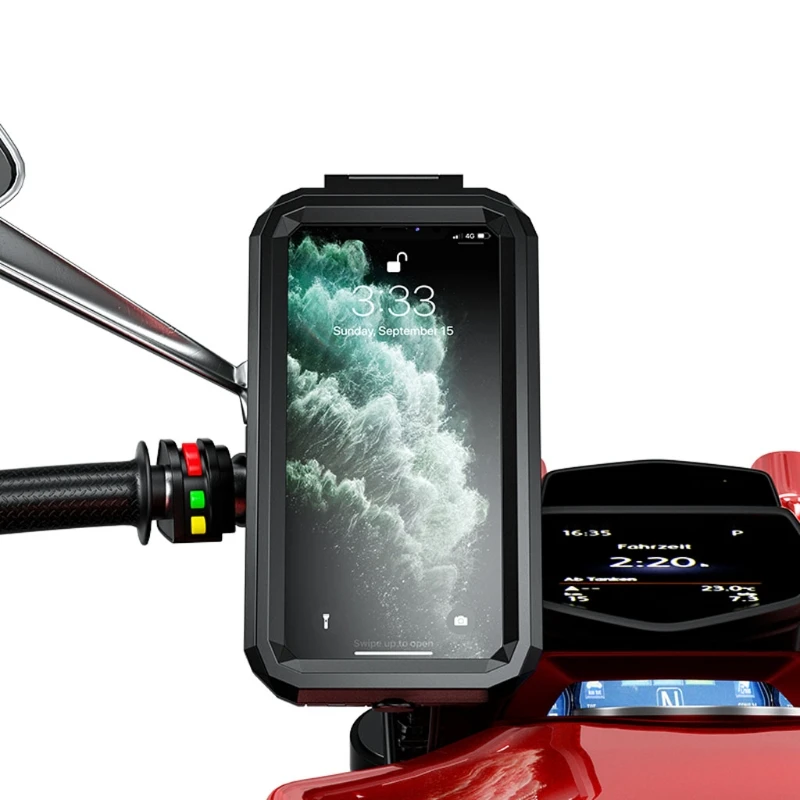 iphone desk stand Waterproof Case Bike Motorcycle Phone Holder Wireless Charger Handlebar Rear View Mirror 3 to 6.8" Cellphone Mount Bag Motorbike mobile wall stand