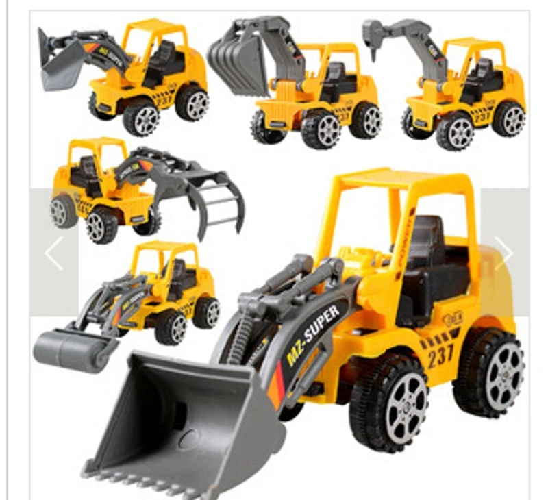

5pcs Kids Toy Mini Engineering Vehicle Car Truck Excavator Model Toys Boy Gifts (Color: Yellow) IFA