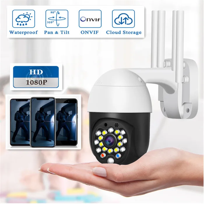 Наружная IP камера 1080P 4 кратный зум Wi Fi PTZ|Камеры видеонаблюдения| |