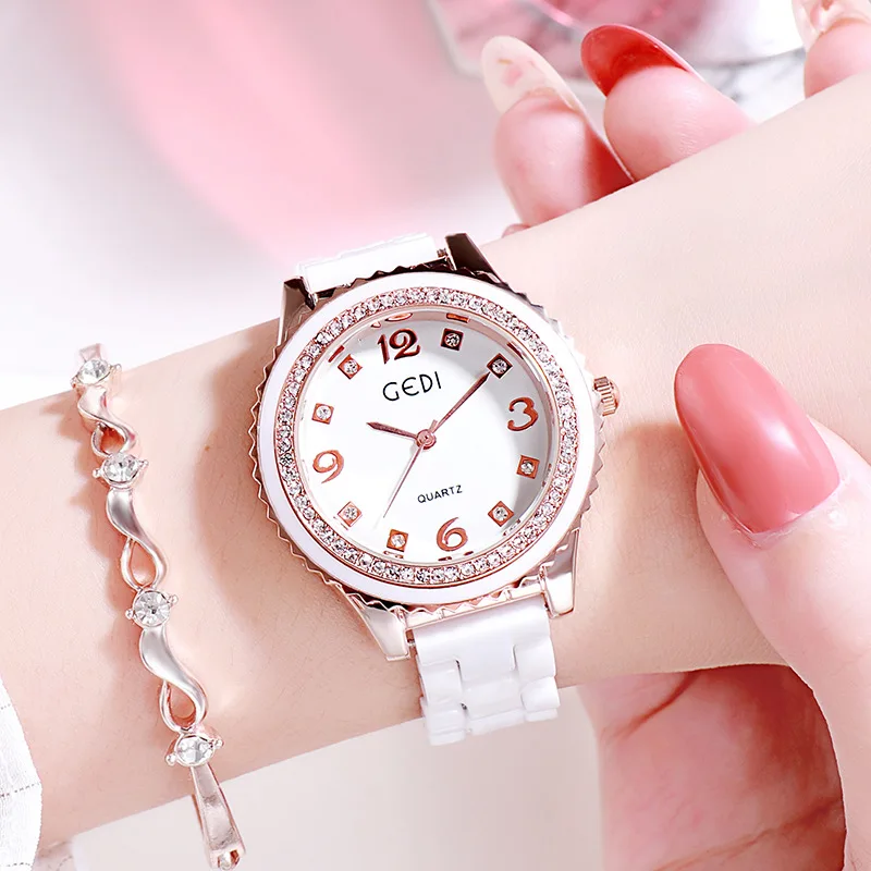 Hot Sale Women Ceramic Watches Luxury Lady Watch Woman Rhinestone Wristwatch.Fashion Crystal Fashion relogios | Наручные часы