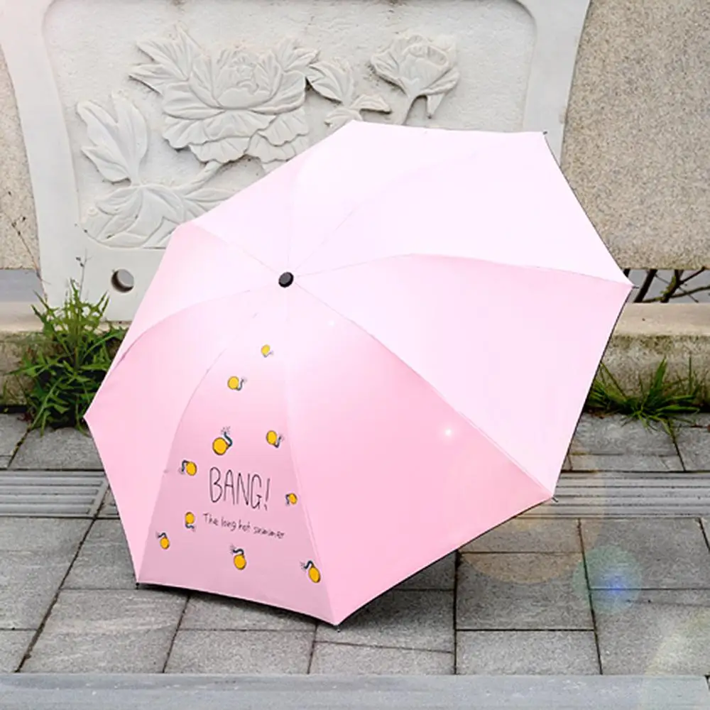 Горячая защита от ветра и дождя складной креативный мультяшный тройной складной зонт модный сильный Ветрозащитный простой солнцезащитный зонтик от дождя