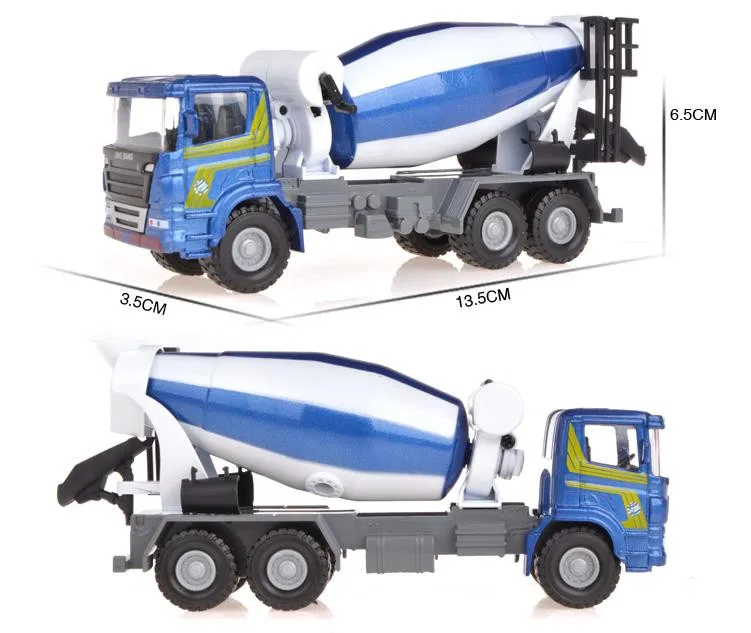 Лучшие продажи 1: 60 модель из сплава миксера, изысканный литой инженерный автомобиль, детские развивающие игрушки на день рождения