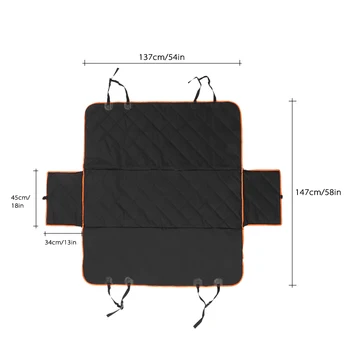 

New Pet Car Seat Cover Waterproof Non-skid Dog Cat Seat Covers with Orange Brim and 2 Side Flaps for Cars Trucks and SUV