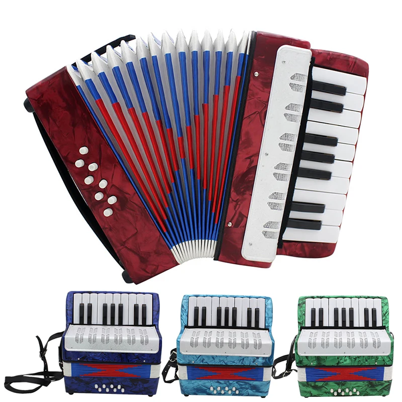 XuBa 17 Key Professional Mini Accordion Educational Musical Instrument for Both Kids Adult Navy Blue 