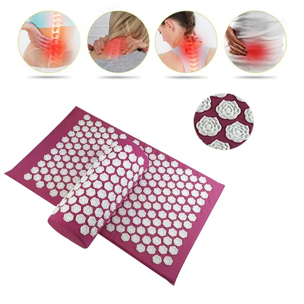66 x 42cm Massager Cushion Massage  Fitness Yoga Spike Mat Lotus Acupuncture Massage Mat Bed Pilates Yoga Massager Cushion Fit