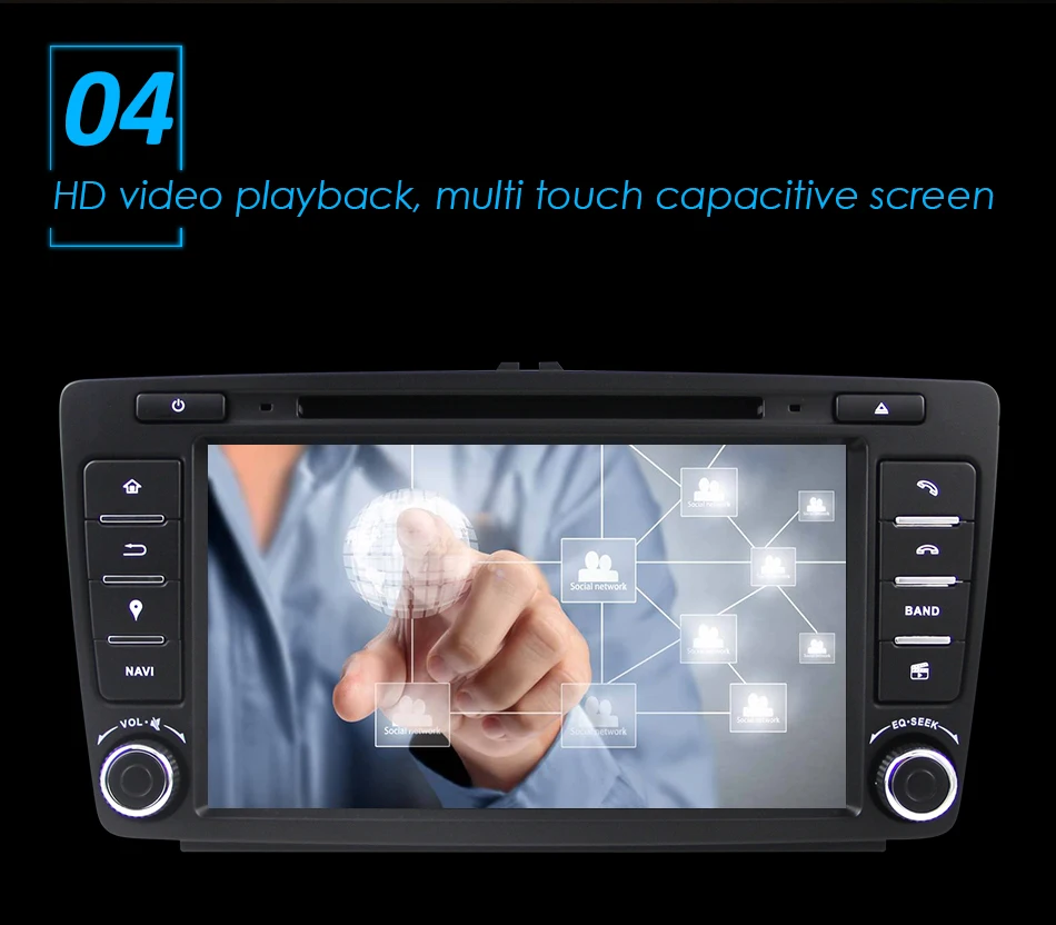 Excellent Eunavi 2 din Android 9.0 Car DVD Player GPS Navigation For Skoda Octavia 2014 2015 A7 Radio Stereo Multimedia car pc 2G RAM 7