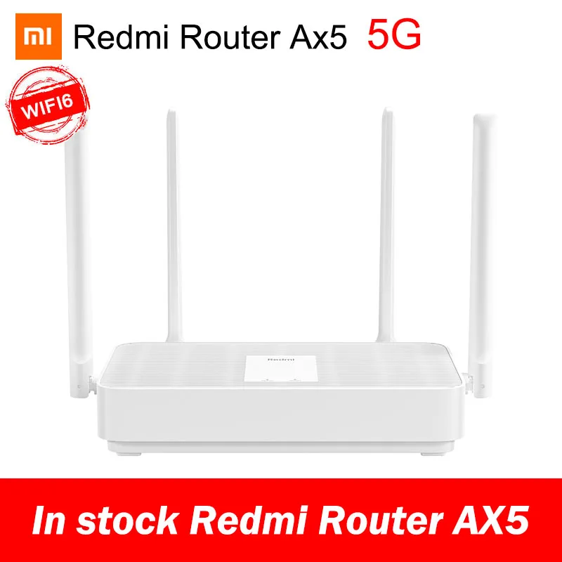 Новый Xiaomi Redmi роутер AX5 WiFi 6 1800 5 ядерный 256M Memory Mesh Home IoT 4 усилитель сигнала 2 4G 5GHz оба