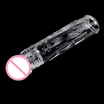 18cm Penis Extender Sleeve Reusable Condoms Delay Ejaculation Cock Rings Prostate Massager Sex Toys For Men Sex Products 5