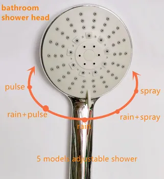 

bath shower head 5 modes ABS plastic Adjustable Classic design G1/2 SPA Shower Bath Head