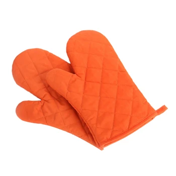 

2 Pairs High-Temperature Thick Hot Insulation Microwave Oven Gloves Kitchen Supplies Cotton Professional Solid Oven Mitts