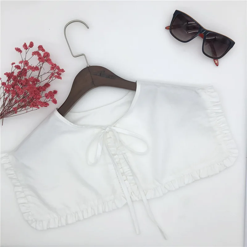 

Sitonjwly Cute Women Big Lapel Detachable Collar Shirt Fake Collars Sweater Decoration Ladies False Collar Necklace Shawl