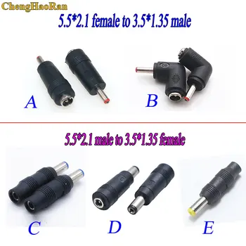 

ChengHaoRan 5.5 x 2.1 mm male/female to 3.5 x 1.35 mm male/female DC Power Connector Adapter Laptop 5.5*2.1 mm to 3.5*1.35mm