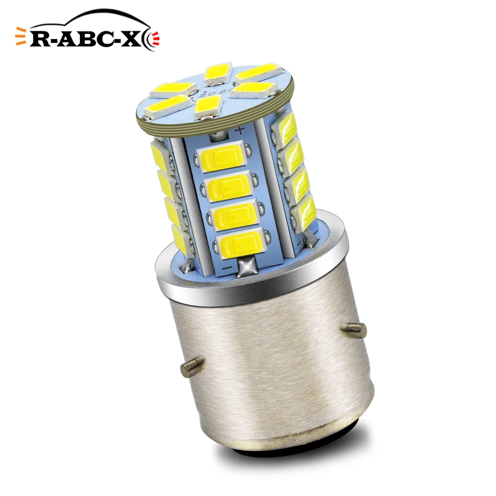

RUIANDSION 1Pcs BA21D Motorcycle Moped Scooter Headlight Bulb 26LEDS 5730SMD DC 6V-30V 12V 24V 6000K White High Low Beam 800Lm