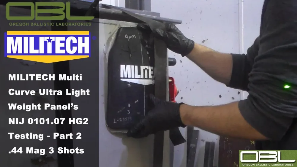 Тестовое видео-MILITECH HG2 NIJ 0101,07 и NIJ IIIA 0101,06 мульти-кривая твердая Броня тест ing-часть 2. 44 Magnum