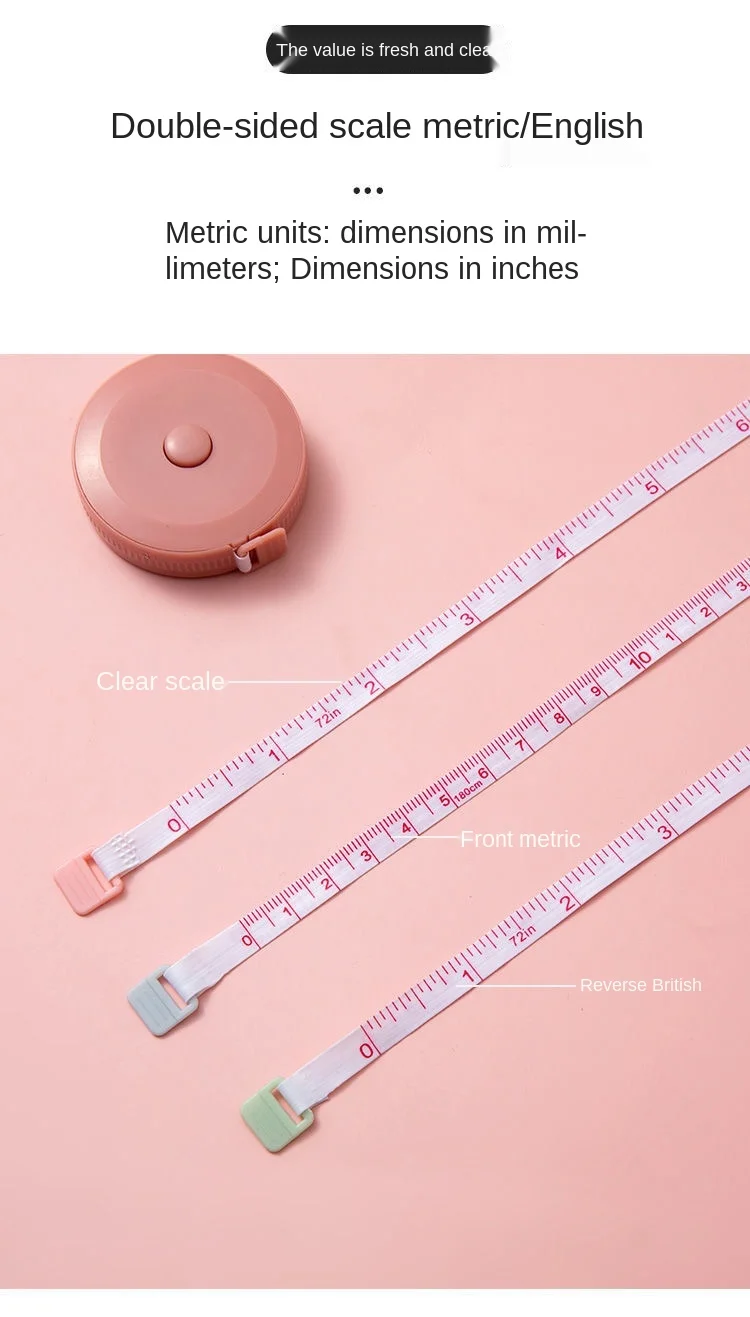 Pompotops School Supplies Mini Small Tape Measure Portable Student Meter  Ruler Soft Ruler Tape Measure Three Circumferences Legs Waist Chest
