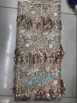 

Brilliant sequins embroidered French tulle lace fabric sequins African lace Nigeria lace for wedding party dress DIY fabric