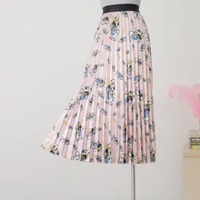 Осень и зима новая мода персональная мышь печати длинный участок Высокая талия Женская плиссированная юбка