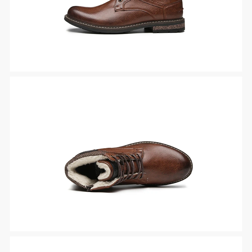 Зимние ботинки мужские кожаные зимние удобные теплые ботинки фирменного дизайна новая модная обувь на меху со шнуровкой г. Мужские уличные Нескользящие мужские ботинки