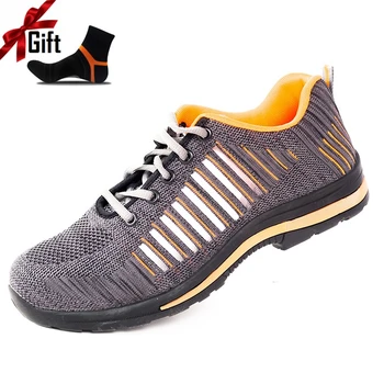 

Women Men Safety Shoes Labor Protection Anti Puncture Shoes Steel Toe Caps Lightweight Safety Breathable Workers Sneakers