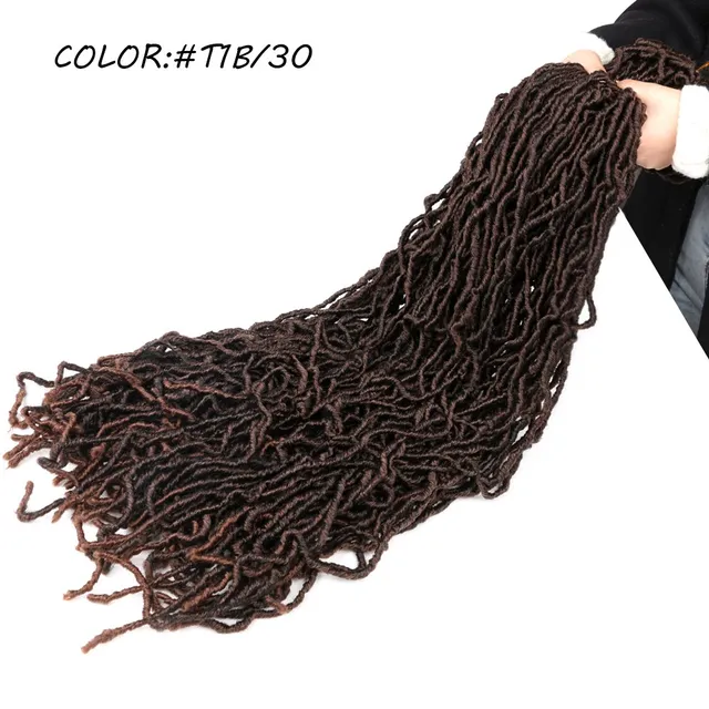 Mtmei Hair Faux Locs Crochet Hair Natural Curly Dreadlocks Hair Black Dark Brown Soft Locs Crochet Braids 18