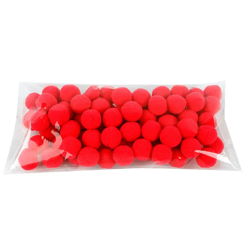 red 25 мм 50 шт DIY мягкий пушистый шарик-помпон для открыток шляпа сумка для одежды Ювелирные изделия декоративный помпон новое украшение для дома - Цвет: red