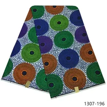 Африканская восковая ткань полиэстер ткань с цветочным принтом для женщин платье Одежда Diy Швейные материалы 6 ярдов/шт 1307