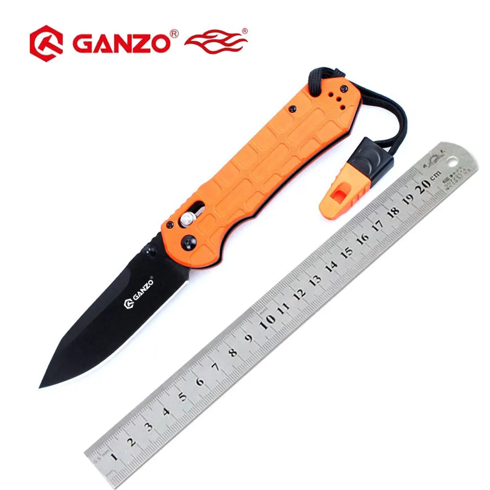Складной нож Ganzo G7453P 440C G10 58 60HRC со свистком карманный тактический инструмент для