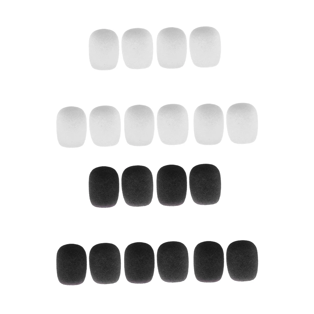 20Pcs/Pack Microphone Windshields Wind Muffs Mic Foam Cover, Black & White