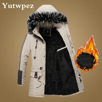 

Men Winter Jacket Men Cotton Padding Coat Male Outwear Fur Collar Casual Wadded Long Parka Men Hooded Jacket Jaqueta Masculina