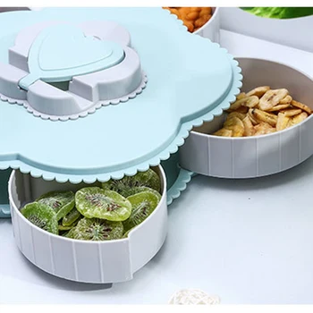 

Plastic Food Candy Snack Container Case Holder Flower-shaped Storage Box Organizer Food Storage Tray Rotatable Box Case