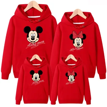 

2020 Christmas Family Look Mickey Mommy and Me Clothes Matching Family Hoodie Mother Daughter Father Baby T-shirt