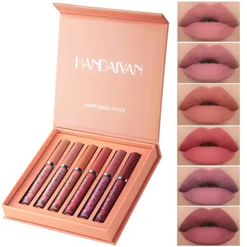 

Make-up Lipstick Lip Waterproof Velvet Lip Glosses Gift Box 6PCS/Set Long Lasting Lip Gloss Beauty Glazed Matte Liquid