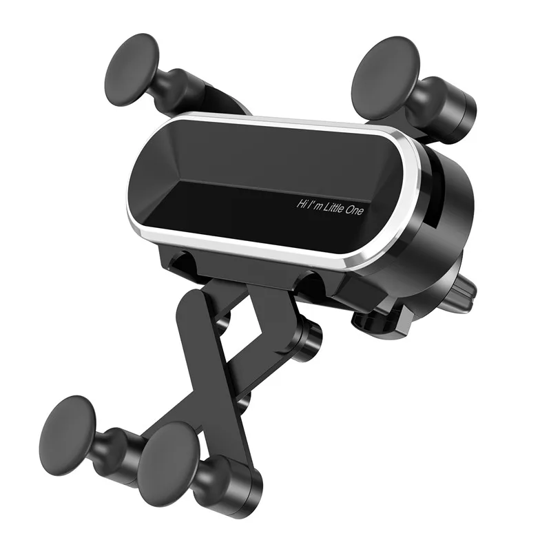 USLION Gravity Автомобильный держатель для телефона в Автомобиле вентиляционное отверстие Клип держатель для телефона GPS Держатель с подставкой для iPhone X samsung Xiaomi huawei - Цвет: Silver