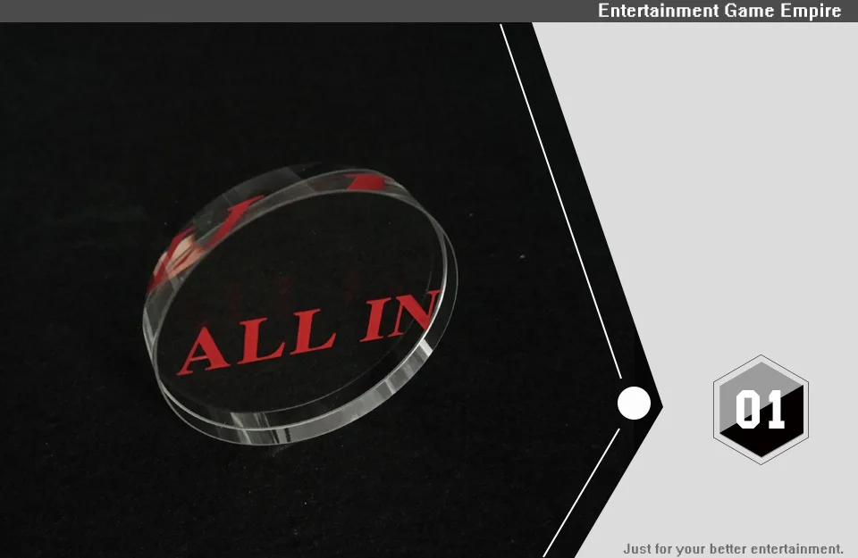 2 Yernea High-grade Poker Chips All In Transparent Crystal Texas Casinos Round Special Accessories Red Engraving All In Typeface (1)