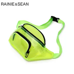 RAINIE SEAN Fanny поясная сумка из ПВХ Неоновый зеленый Женская поясная сумка для бега спортивная женская модная прозрачная поясная сумка