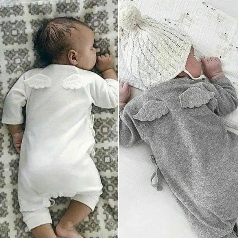 Infant Newborn Baby Boy Girl Angel Wings Romper Jumpsuit Outfit Halloween Costume 0-24M Cute Kid Rompers