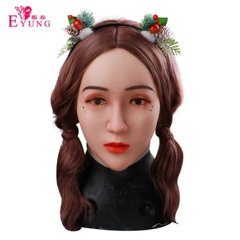 

Drag Queen Female Silicone Mask Crossdresser Realistic Female Halloween Masks Masque Male to Female Silicone Mask Woman For Men