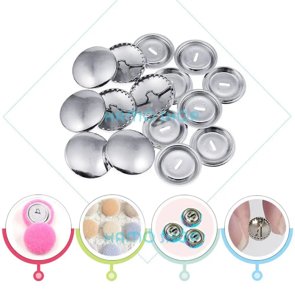 10pcs Set/Lot Metal Self Cover Buttons Bread Shape Round Fabric Cloth Buttons Handmade Fabric Cover Button Craft DIY Accessories