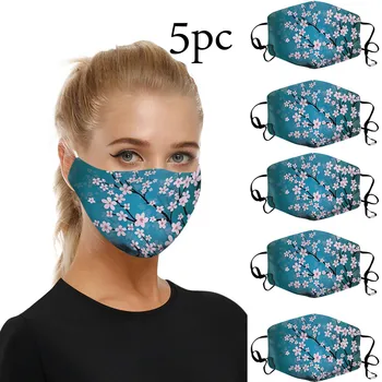 

5pc Face sheild Mouth Masks For Dust Proof Breathable Windproof Foggy Haze Pollution Washable Earloop Face Mask Mascarilla