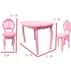 NK 3 Items/Set Doll Accessories 2 Fashion Chairs +1 Modern Table For Barbie Furniture Dining Home Toys Girl Gift 9X ► Photo 2/6