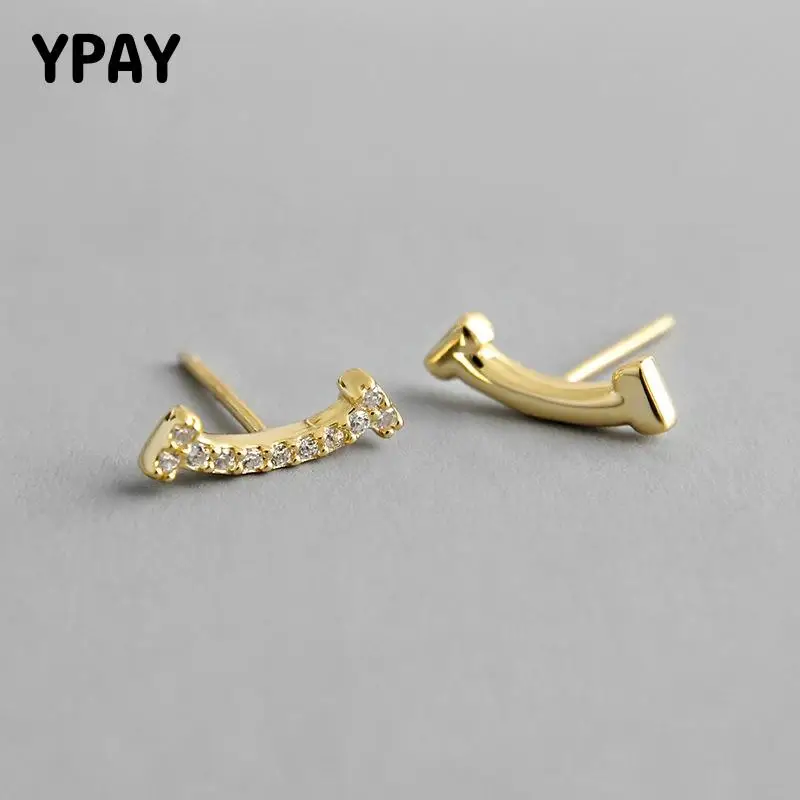 YPAY 100% настоящие 925 пробы серебряные серьги гвоздики для женщин и девочек