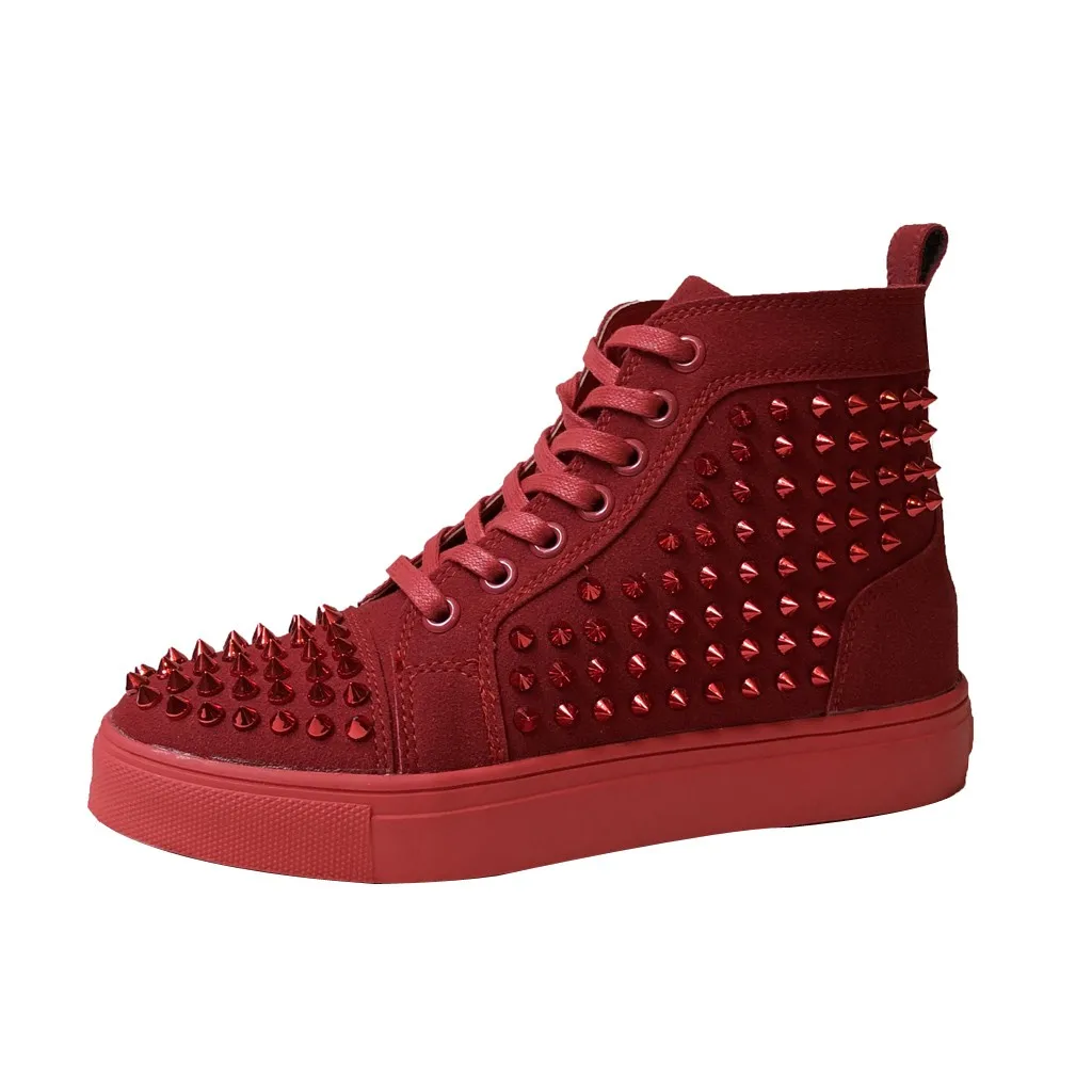 

SAGACE Couple casual color matching set wearing flat mesh high tube canvas shoes ladies tie comfortable high-top sneakers