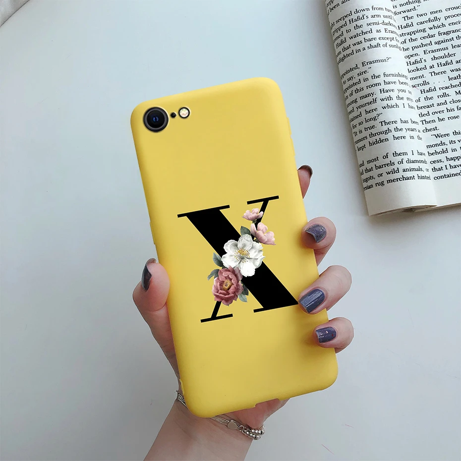 Alphabet Flower Silicone Phone Case – Soft, Stylish Bumper Cover