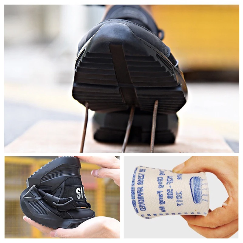 Men non-slip work safety shoes Work boots With steel toe cap Anti-smashing Safety shoes men shoes