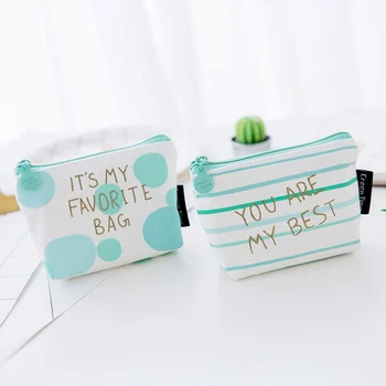 

Green Coin Purse Small Mint Green Canvas Wallet Pouch Storage Bag